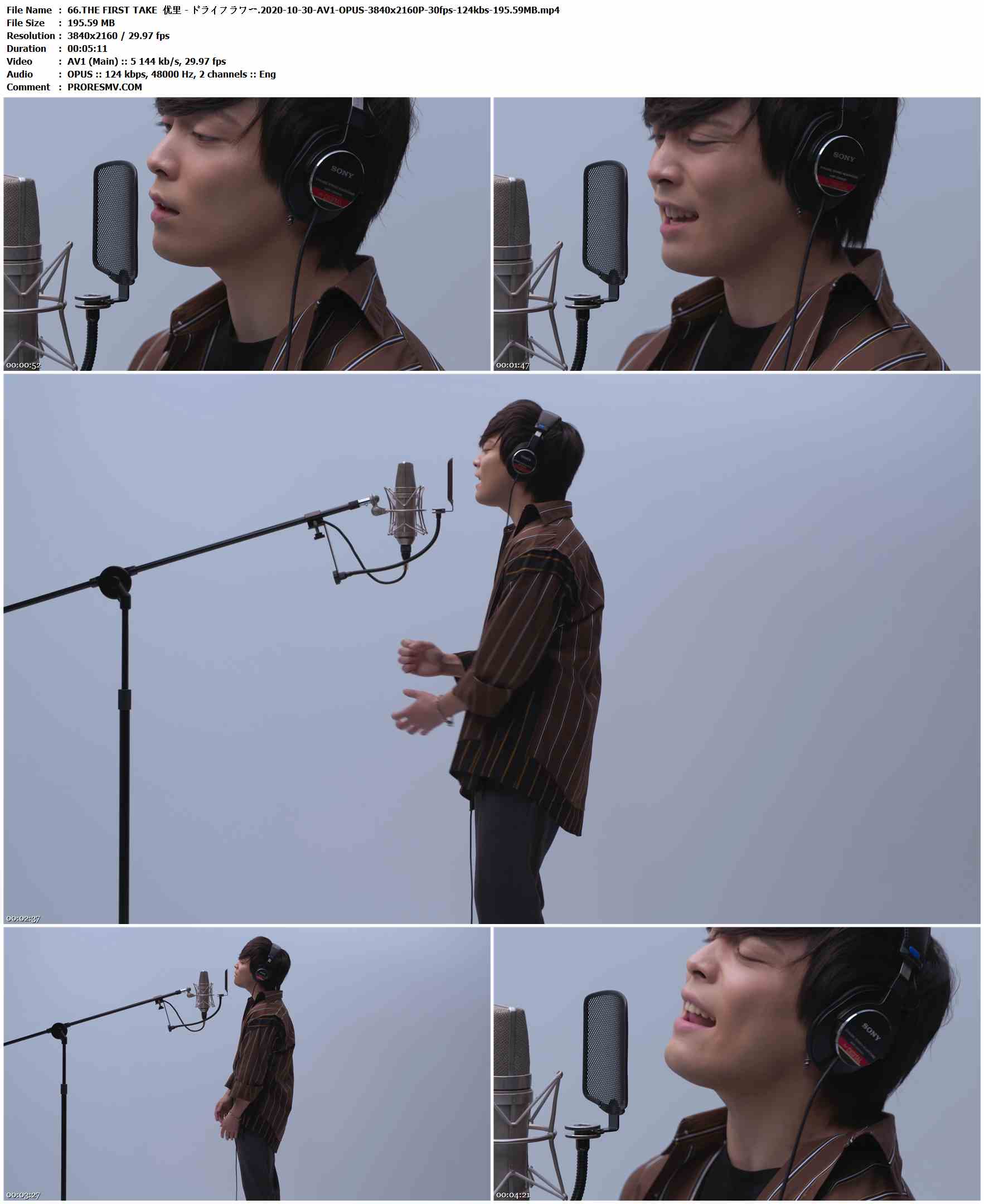 66.THE FIRST TAKE 优里 - ドライフラワー.2020-10-30-AV1-OPUS-3840x2160P-30fps-124kbs-195.59MB官方MV_高清MV